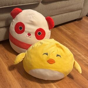 Cute Panda and Chick Plush Set